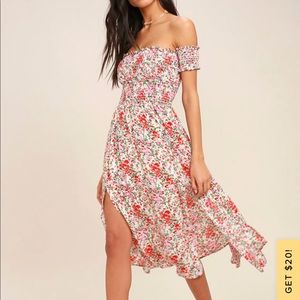 Lulu’s Floral Midi Dress- Never Worn